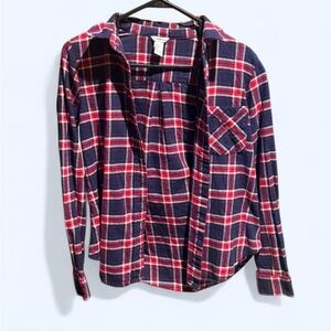 Red and Blue Flannel Plaid Shirt